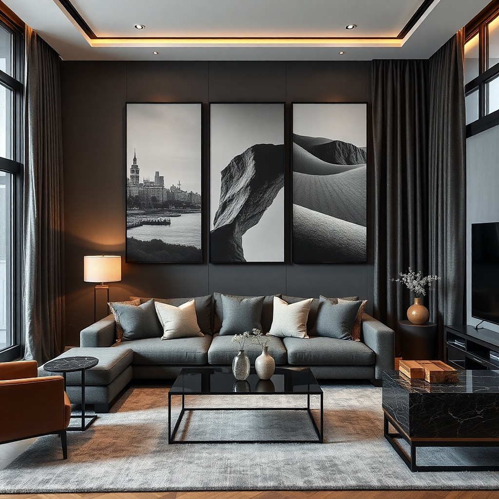 Black-and-white wall art set in matching frames