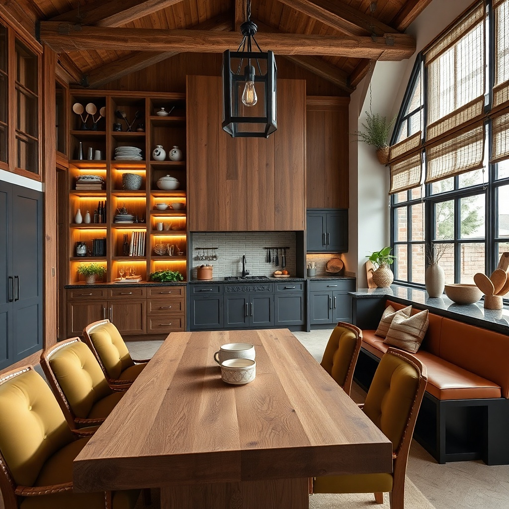 Wood wall board with hooks and a small tray mounted near the dining/kitchen area