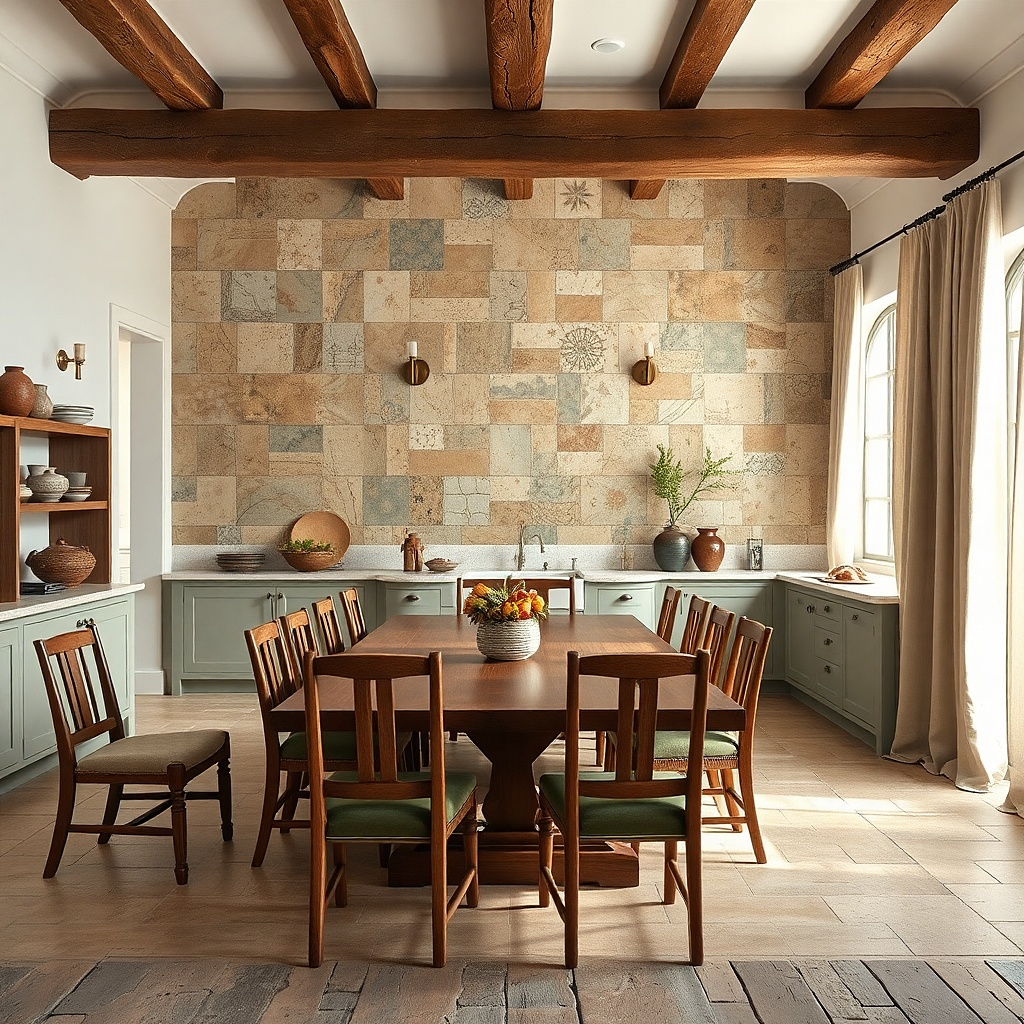 Small single-color ceramic tile panel mounted like a framed art piece