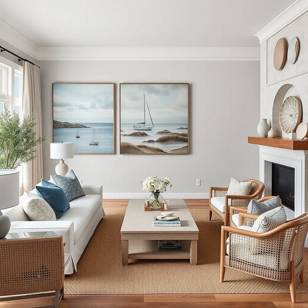 Two matching mirrors above sofa in a symmetrical layout