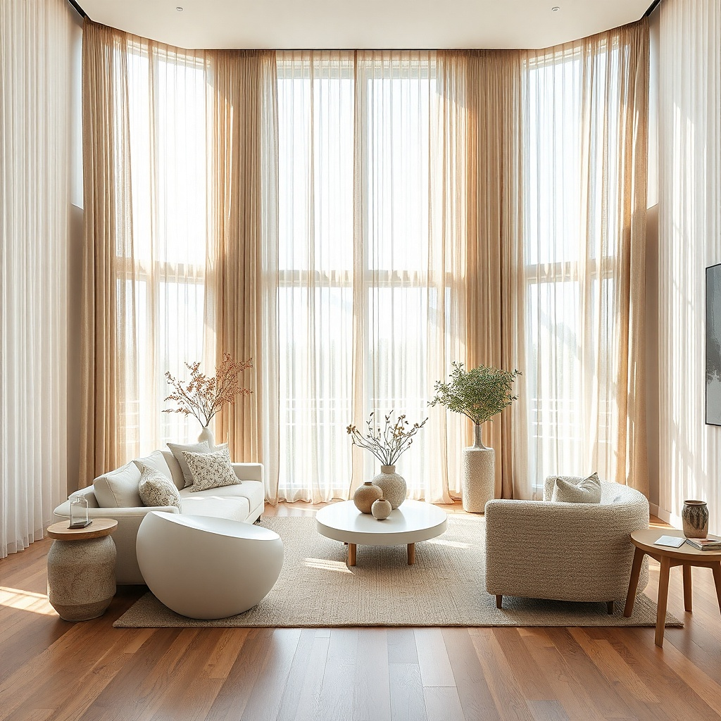 Almond beige ripple-fold curtains on a ceiling track