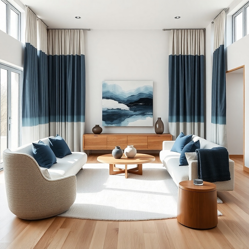 15 Best Navy Blue Curtain Ideas for the Living Room