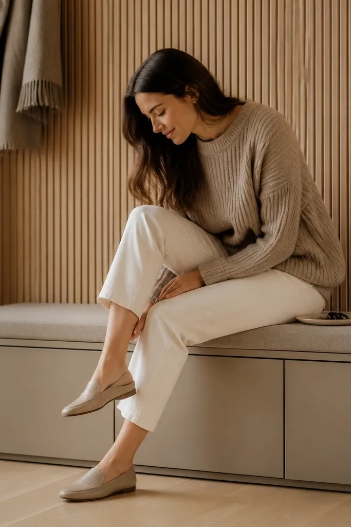 Bench in front of a textured wall with matching shoe bins underneath