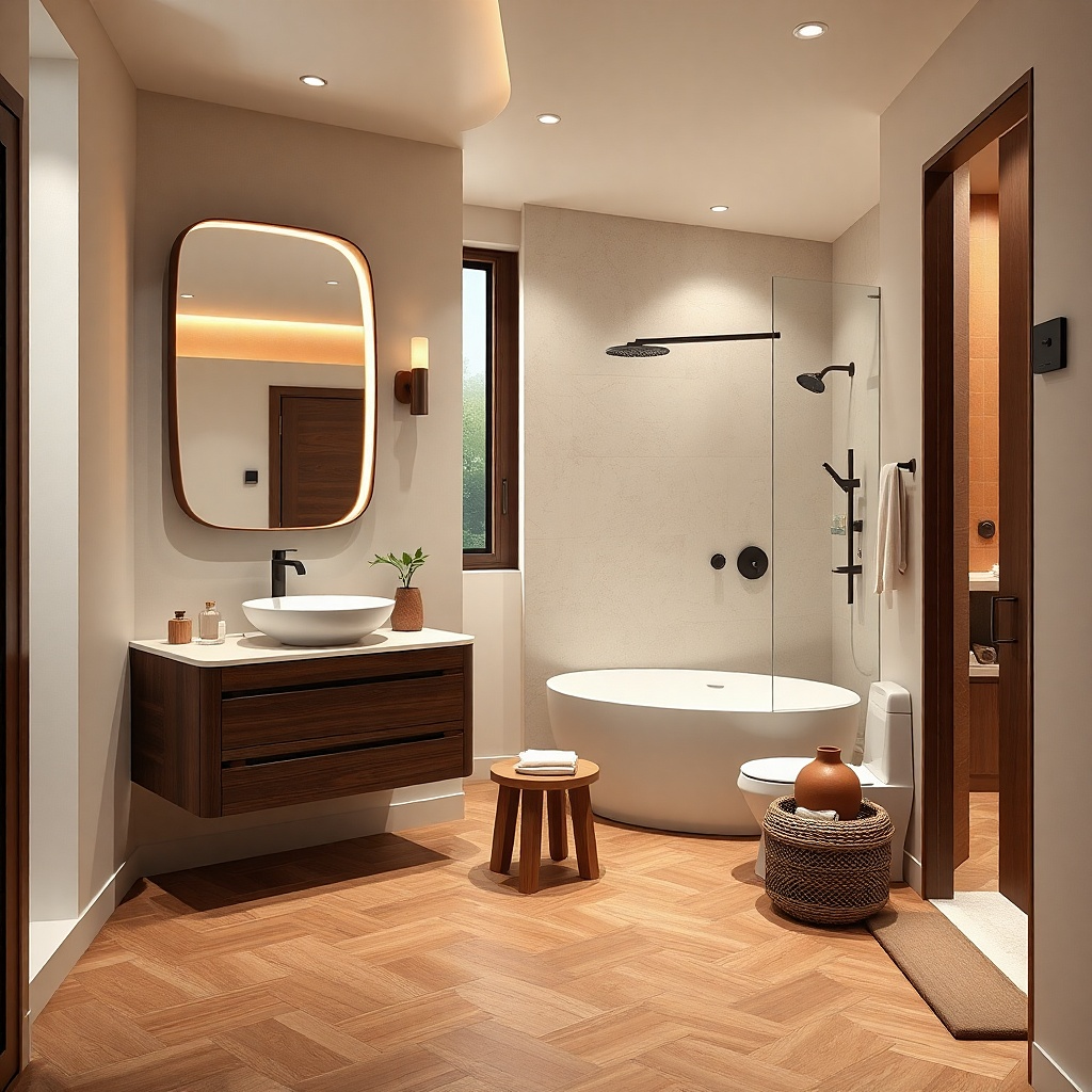 Matte black faucet and shower trim with smooth, minimal lines