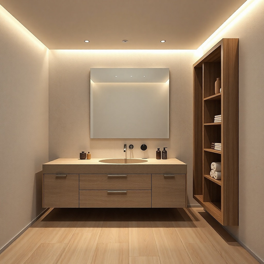 Concrete-look resin countertop paired with matte cabinet doors