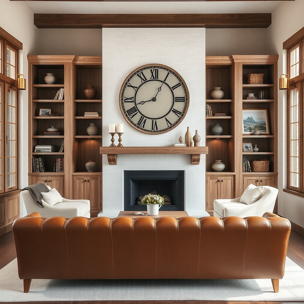 Matte stone-look wall clock with large gold numerals