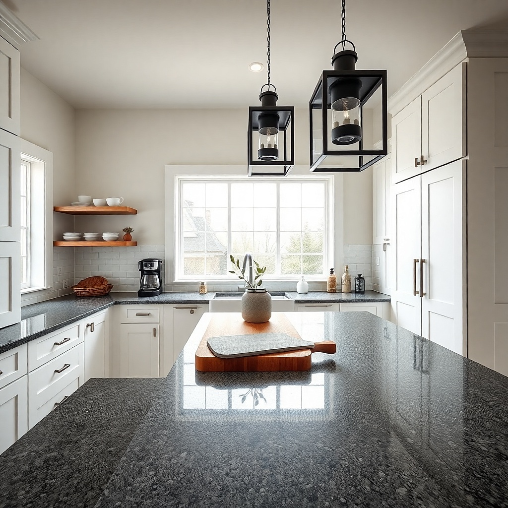 Basic granite countertop with undermount sink