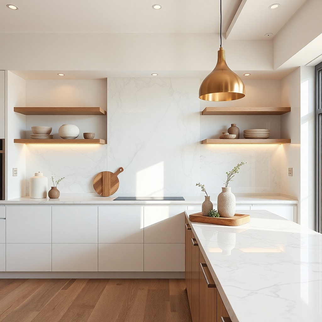 Quartz countertop with simple eased edge