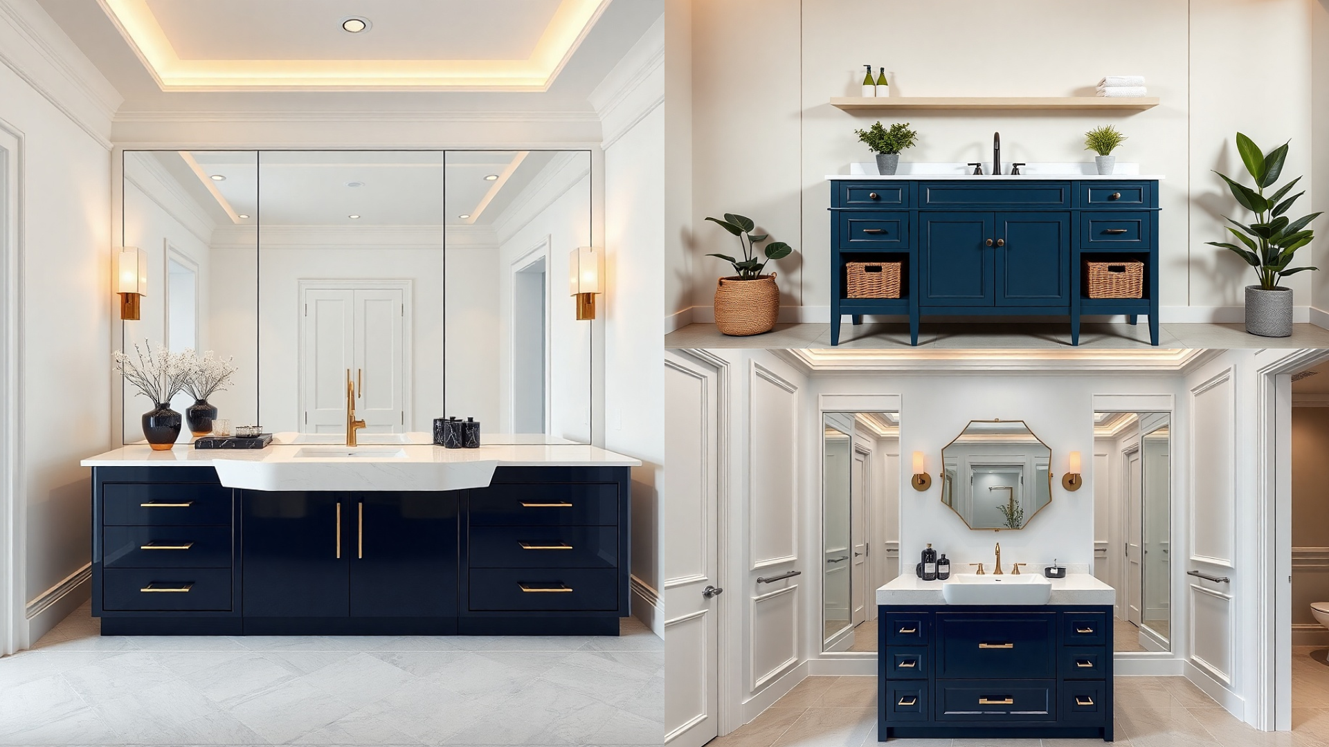 Navy Blue Bathroom Vanity Ideas With Depth