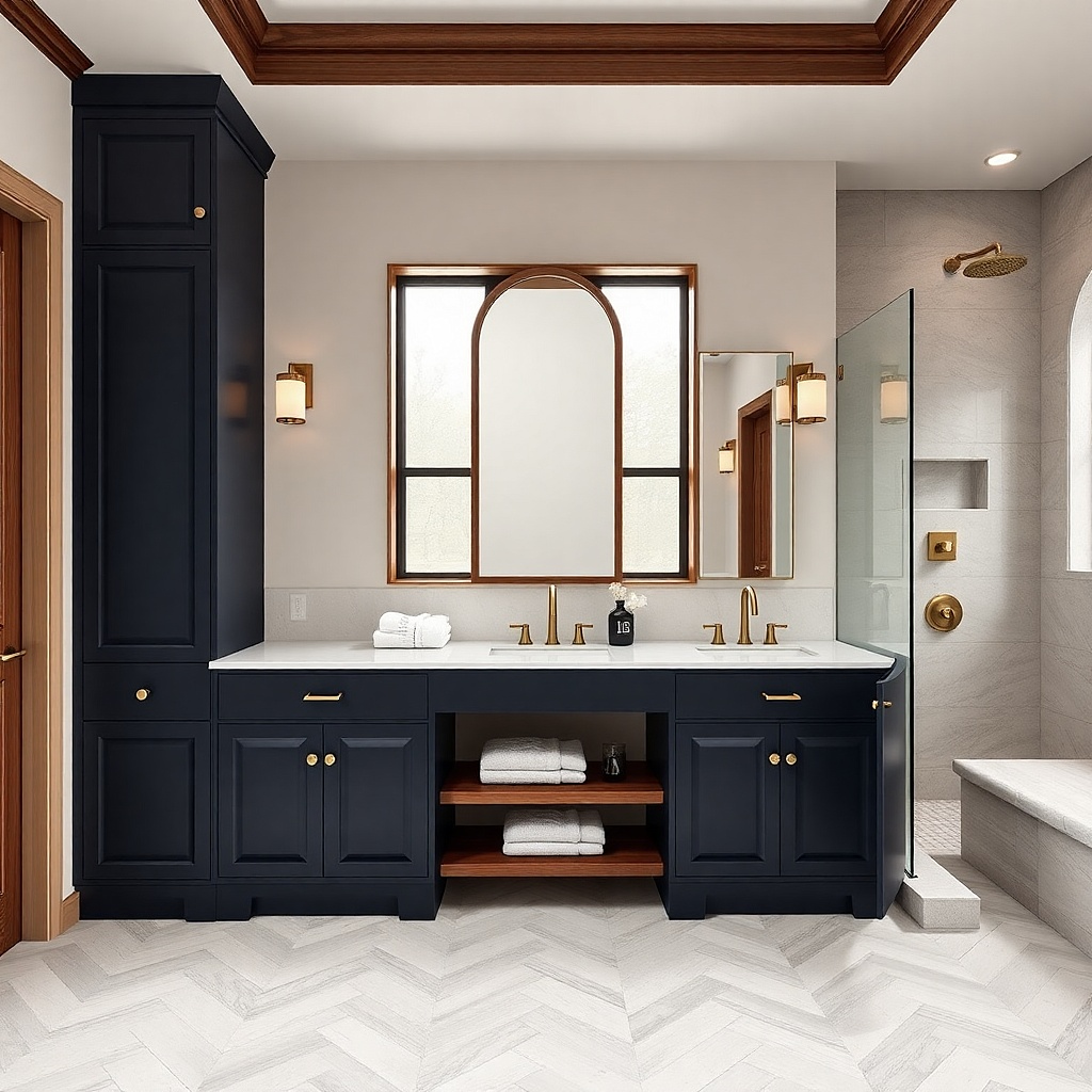 Navy Blue Bathroom Vanity Ideas With Depth