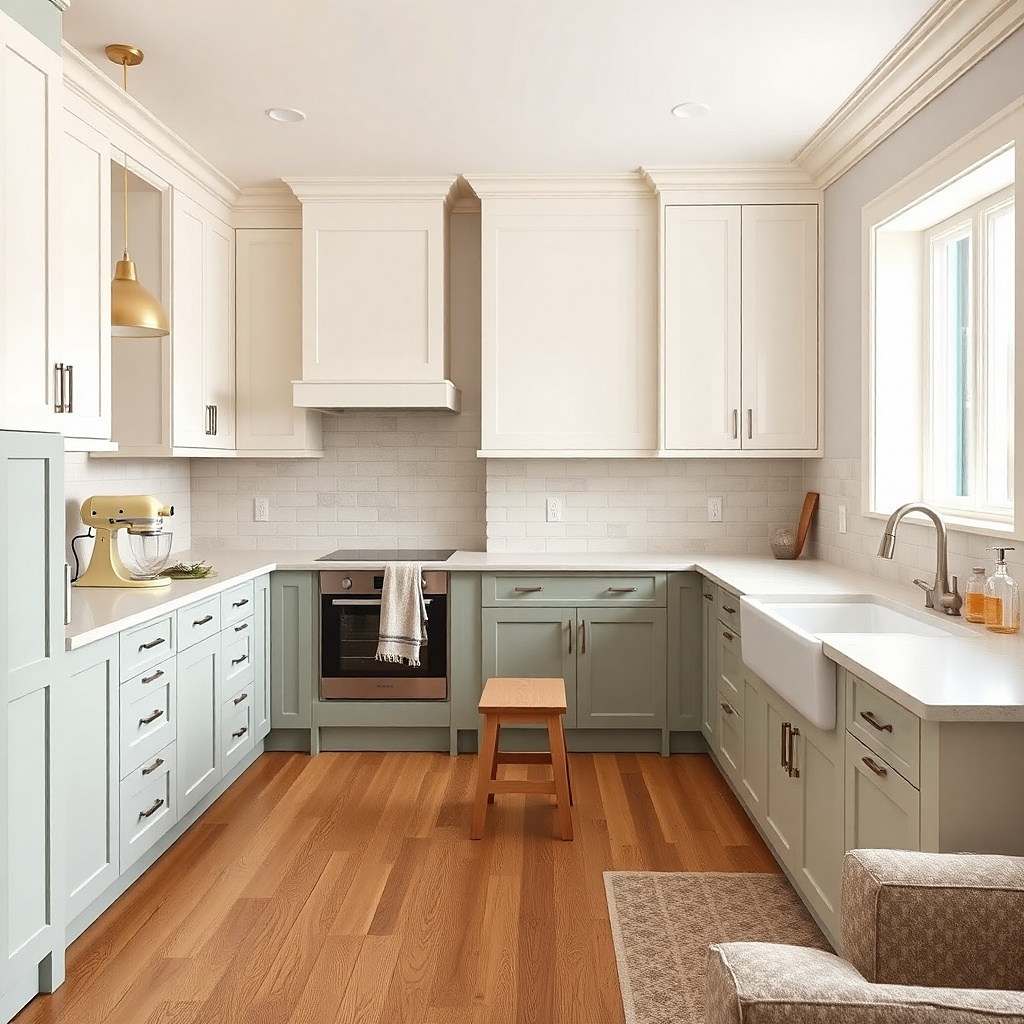 Single stand mixer on a clean counter with open space around it