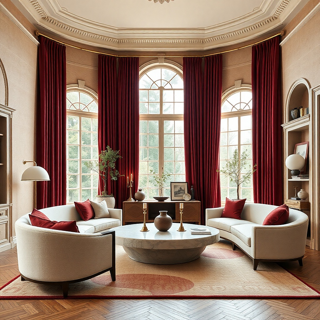 10 Aesthetic Red Curtain Living Room Ideas That Look Expensive