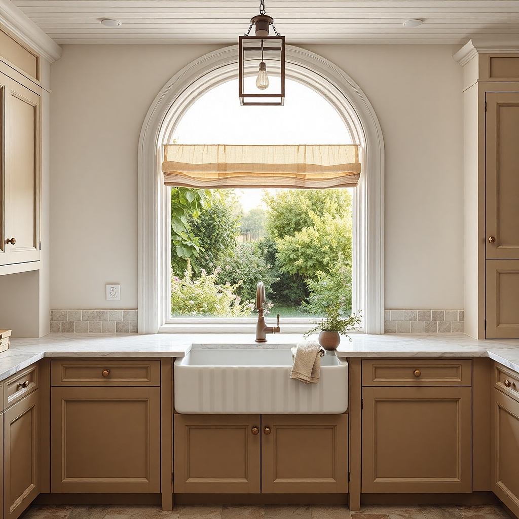 Top-down bottom-up Roman shade in cotton gauze with a privacy lining