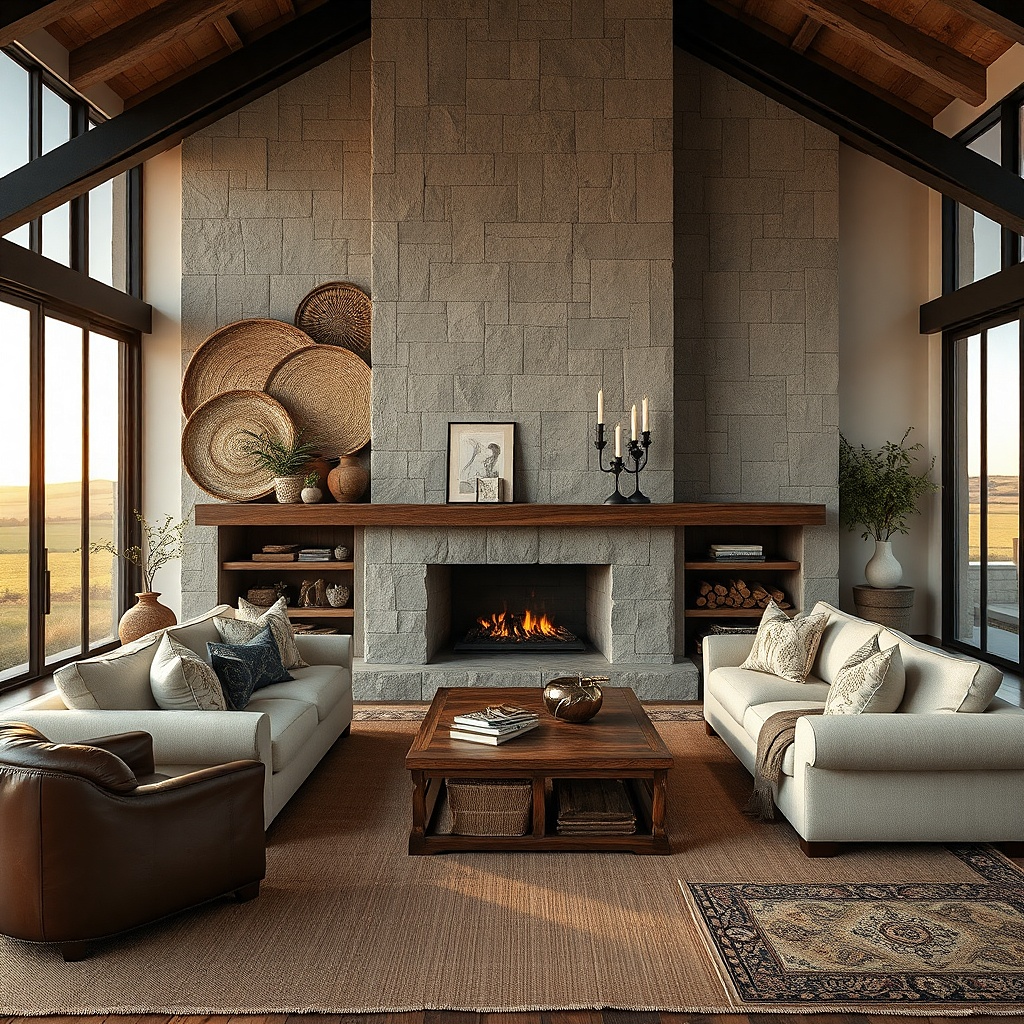 Three large woven baskets in neutral tones clustered on a wall