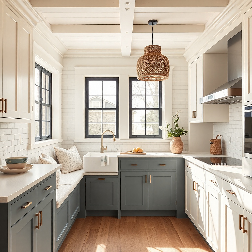 Seasonal Evergreen Small Kitchen Decor ideas for U-Shaped Kitchens
