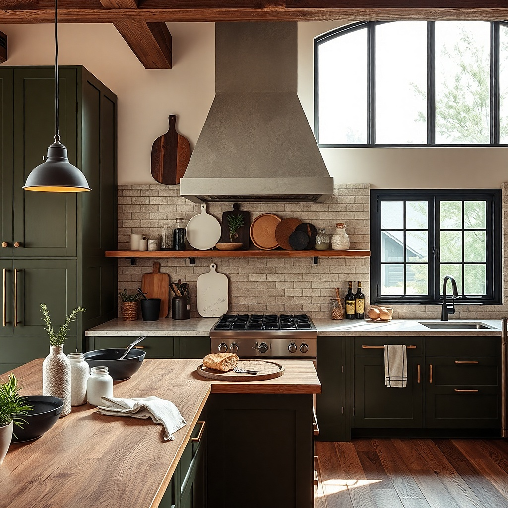 A compact appliance garage sits on the counter with a hinged swing lid. A white toaster and small coffee machine are stored inside. The front panel has a simple wood handle and the inside is lined with light gray fabric.